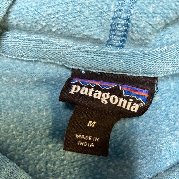 Patagonia Girls Fitz Roy Rainbow Hoodie Aqua Blue M GUC - Picture 9 of 13